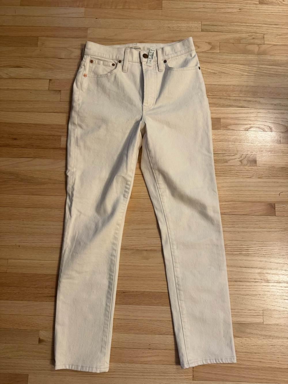 Madewell Cream Off-White High-Rise Slim Jeans